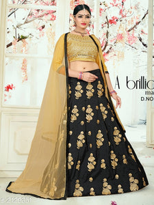 Hiba Voguish Taffeta Silk Embroidered Women's Lehengas